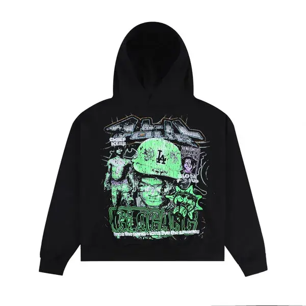 A Lil Tour with Glo Gang Hoodie Black - Glo Gang Worldwide