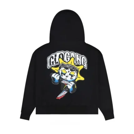 Glo Gang A Lil Glory Hoodie Black Back - Glo Gang Worldwide