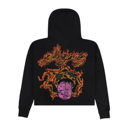 Glo Gang Flaming Tongue Hoodie Black Back - Glo Gang Worldwide