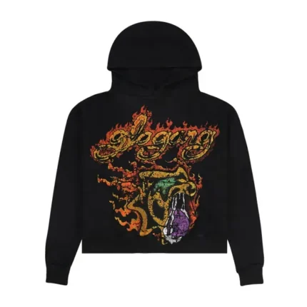 Glo Gang Flaming Tongue Hoodie Black - Glo Gang Worldwide