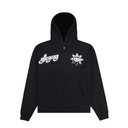 Glo Gang Font Logo Zip Up Hoodie Black - Glo Gang Worldwide