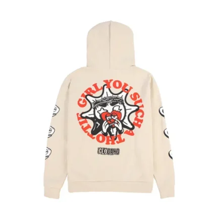 Glo Gang Girl You Such A Thottie Hoodie Ivory Back - Glo Gang Worldwide