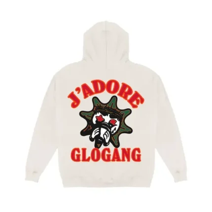 Glo Gang J'Adore Hoodie Cream Back - Glo Gang Worldwide