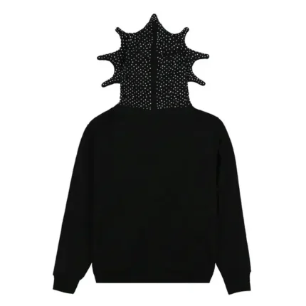 Glo Man Rhinestone Hoodie Black Back - Glo Gang Worldwide